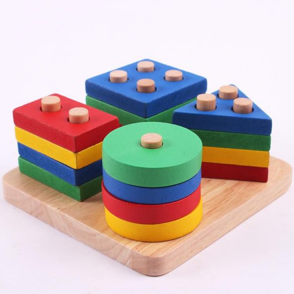 Wooden children's geometric matching toys (1)