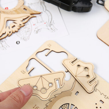 Owl Shaped 3D Wooden Puzzle Clock DIY Toy for Kids and Adults 