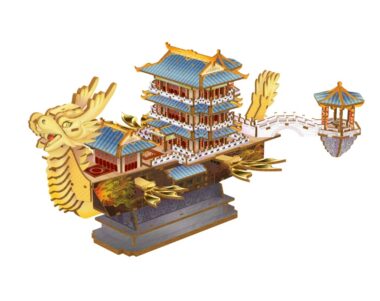 3D Wooden Dragon Boat Puzzle Model Toy for Kids and Adults