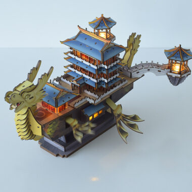 3D Wooden Dragon Boat Puzzle Model Toy for Kids and Adults