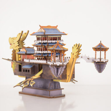 3D Wooden Dragon Boat Puzzle Model Toy for Kids and Adults