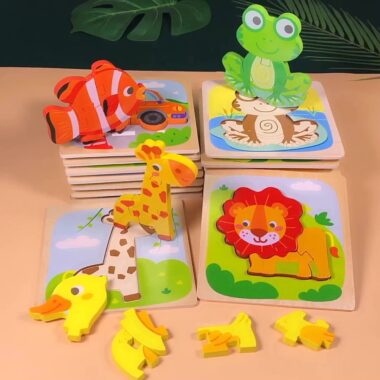 3D Animal Wooden Puzzle Toy for Toddlers