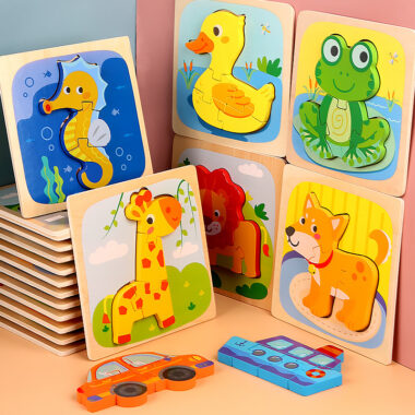3D Animal Wooden Puzzle Toy for Toddlers