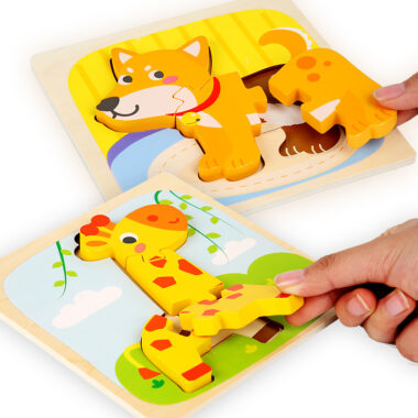 3D Animal Wooden Puzzle Toy for Toddlers