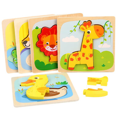 3D Animal Wooden Puzzle Toy for Toddlers