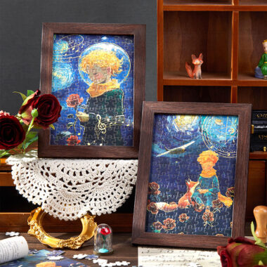 Aesthetic Wooden Puzzle Gift Box with Photo Frame – Creative Desk Decor Toy