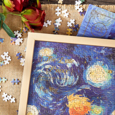 Aesthetic Wooden Puzzle Gift Box with Photo Frame – Creative Desk Decor Toy