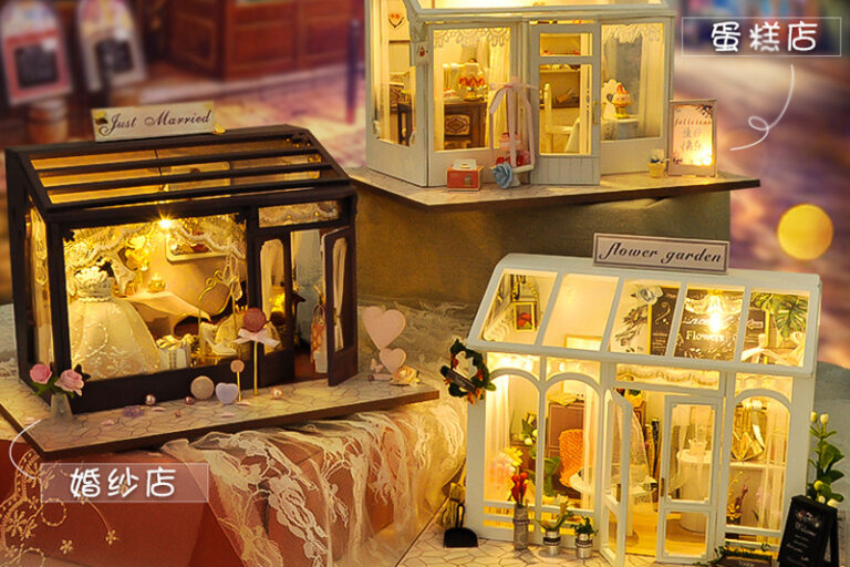 DIY Wooden Book Nook Garden Dollhouse Kit