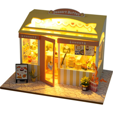 DIY Miniature Wooden Food Shop Model Kit for Girls