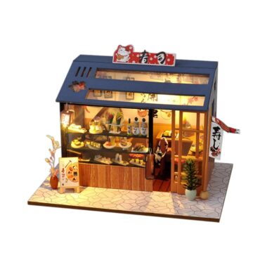 DIY Miniature Wooden Food Shop Model Kit for Girls