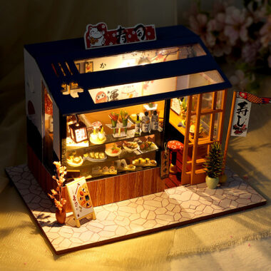 DIY Miniature Wooden Food Shop Model Kit for Girls