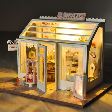DIY Miniature Wooden Food Shop Model Kit for Girls