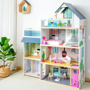 Image ALT Text: DIY Wooden Princess Dollhouse Castle Toy for Girls