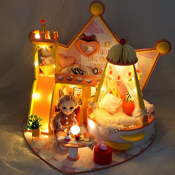 DIY Wooden Book Nook Garden Dollhouse Kit