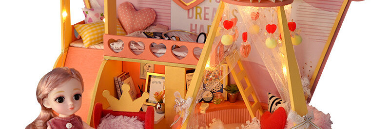 DIY Wooden Book Nook Garden Dollhouse Kit