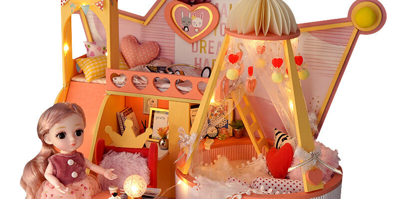 DIY Wooden Garden Dollhouse Book Nook Kit – 3D Puzzle Miniature House Toy (7) DIY Wooden Book Nook Garden Dollhouse Kit