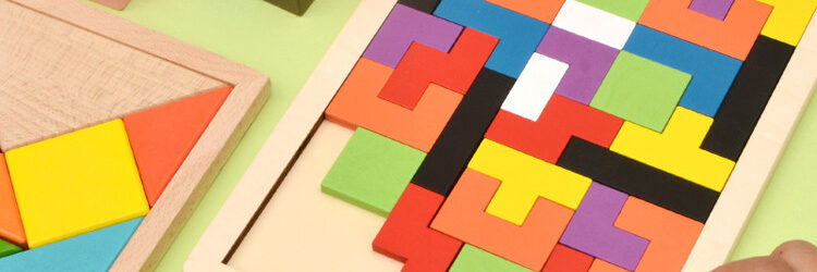 Magnetic Wooden Tetris Blocks 3D Puzzle Educational Toy for Children