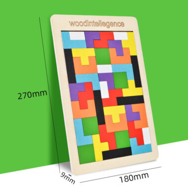 Magnetic Wooden Tetris Blocks 3D Puzzle Educational Toy for Children
