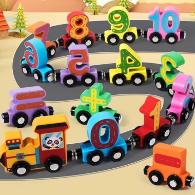 Magnetic Wooden Number Train Educational Toy for Toddlers