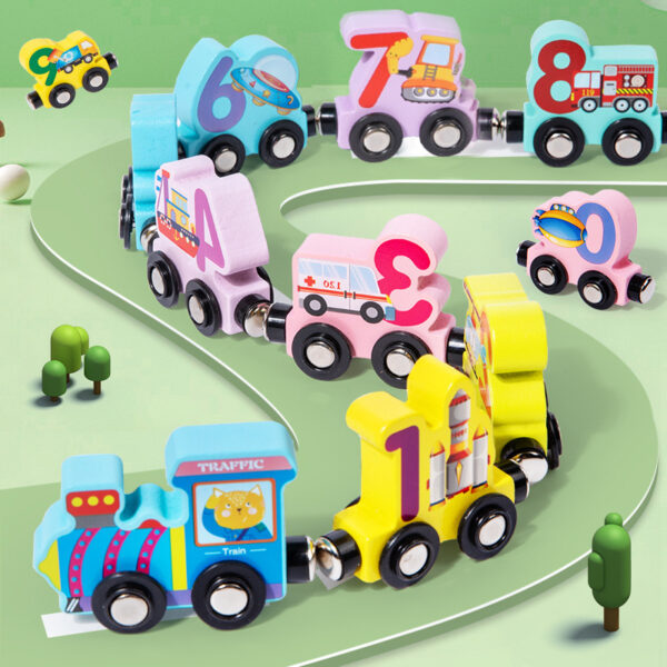 Magnetic Wooden Number Train Educational Toy for Toddlers