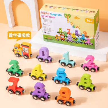 Magnetic Wooden Number Train Educational Toy for Toddlers