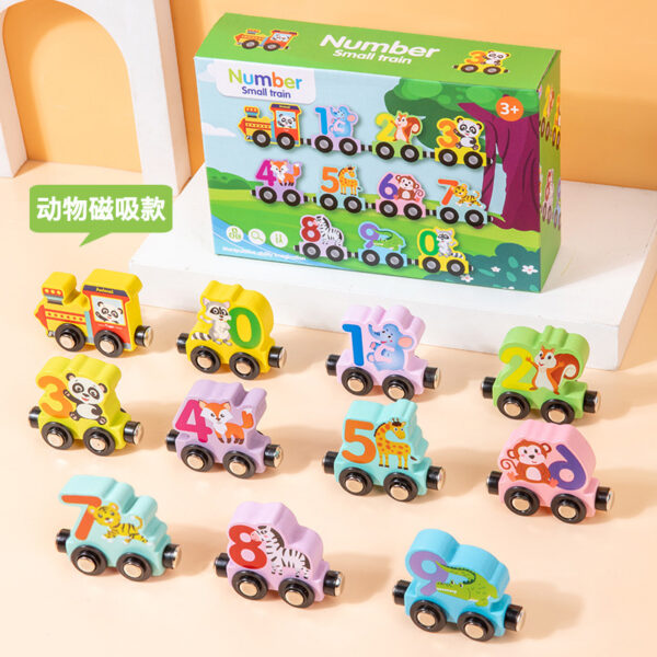 Magnetic Wooden Number Train Educational Toy for Toddlers