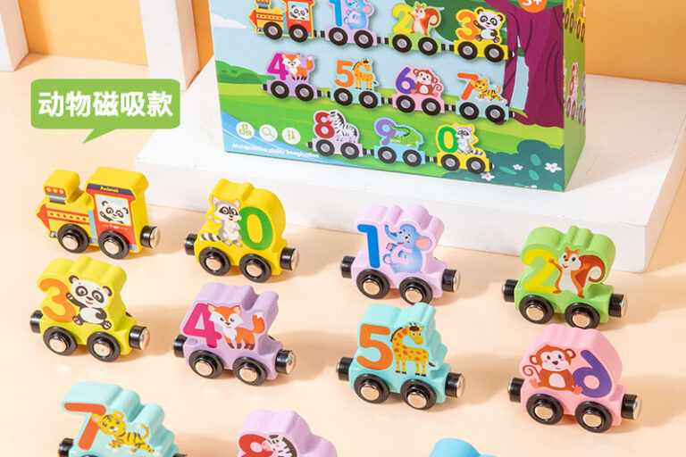 Magnetic Wooden Number Train Educational Toy for Toddlers