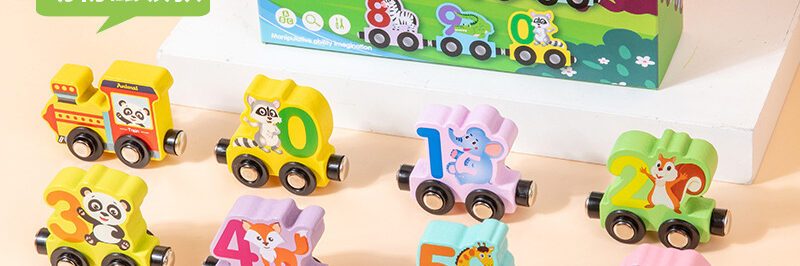 Magnetic Wooden Number Train Educational Toy for Toddlers