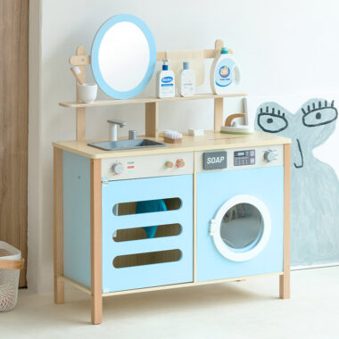 Princess Wooden Play Sink for Kids – Realistic Wash Station Toy