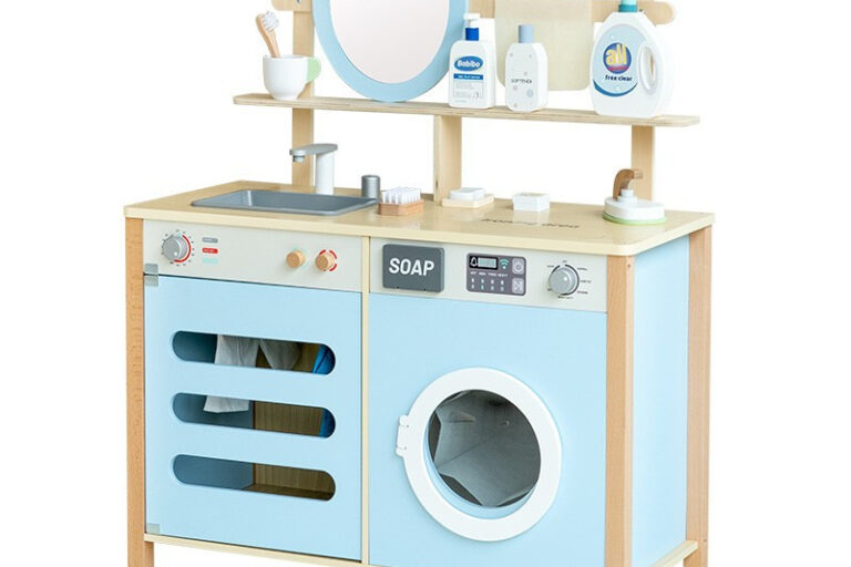 Princess Wooden Play Sink for Kids – Realistic Wash Station Toy