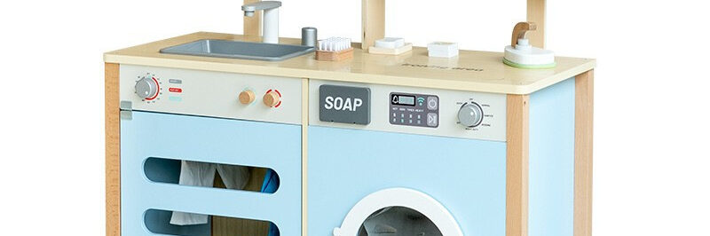 Princess Wooden Play Sink for Kids – Realistic Wash Station Toy