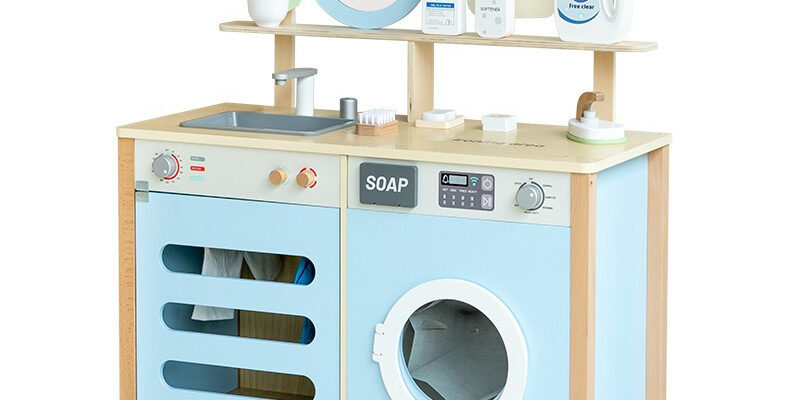 Princess Wooden Play Sink for Kids – Realistic Wash Station Toy