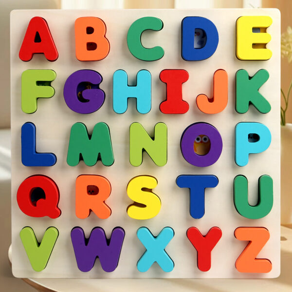 Wooden Alphabet and Number Matching Puzzle Toy for Toddlers