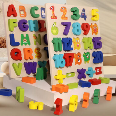  Wooden Alphabet and Number Matching Puzzle Toy for Toddlers
