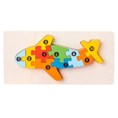 Wooden 3D Puzzle Blocks for Toddlers with Animal and Transport Themes