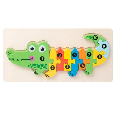 Wooden 3D Puzzle Blocks for Toddlers with Animal and Transport Themes