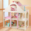 DIY Wooden Princess Castle Dollhouse with Furniture