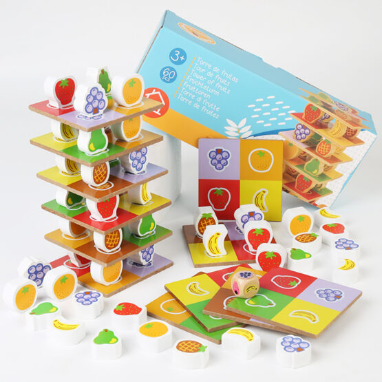 Wooden Fruit Stacking Blocks Educational Toy for Kids