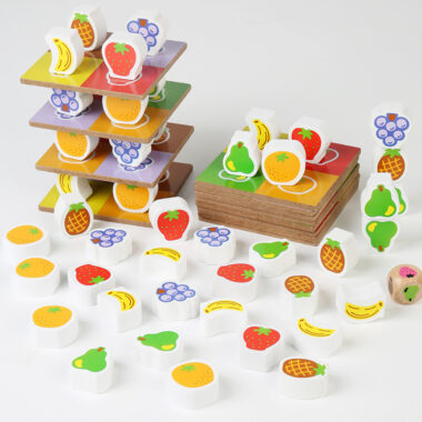 Wooden Fruit Stacking Blocks Educational Toy for Kids