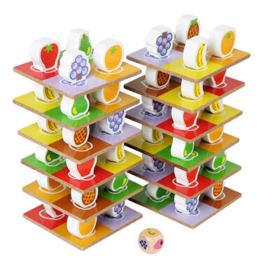 Wooden Fruit Stacking Blocks Educational Toy for Kids