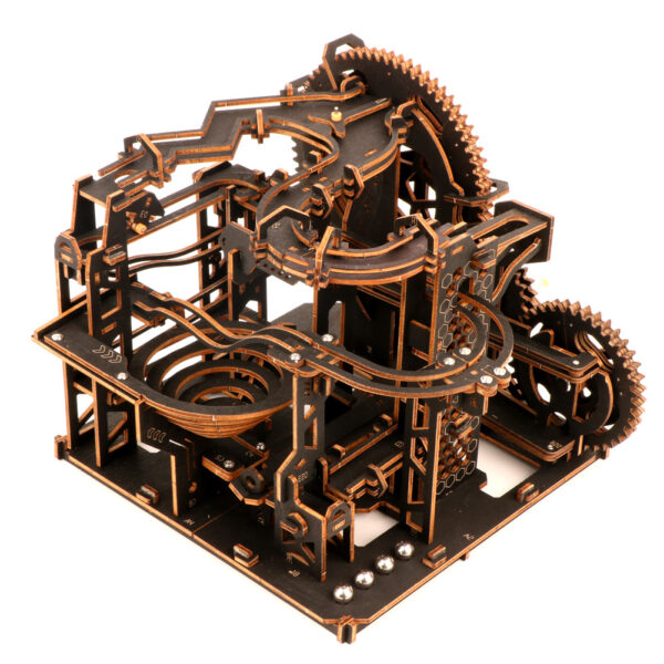 Wooden Mechanical Puzzle Track Model with Realistic Rolling Beads – 3D Adult & Kids Toy (4) Wooden Mechanical Puzzle with Rolling Beads Track Model