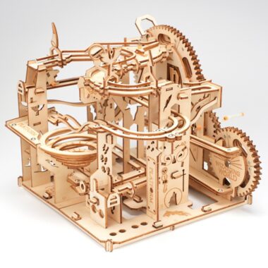Wooden Mechanical Puzzle with Rolling Beads Track Model