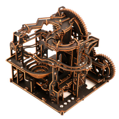 Wooden Mechanical Puzzle with Rolling Beads Track Model