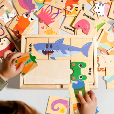 Wooden Animal Puzzle Matching Toy for Toddlers