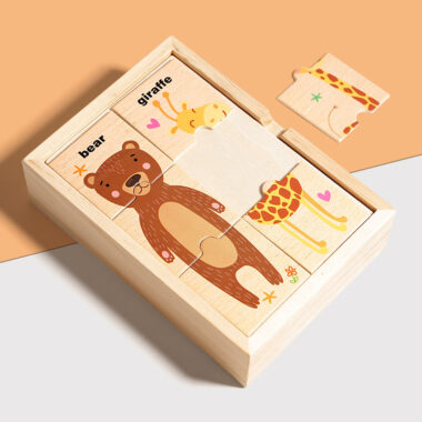 Wooden Animal Puzzle Matching Toy for Toddlers