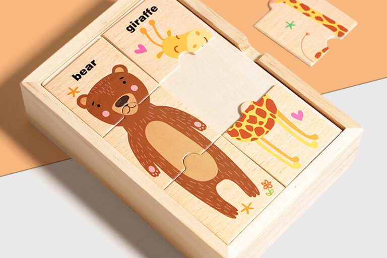 Wooden Animal Puzzle Matching Toy for Toddlers