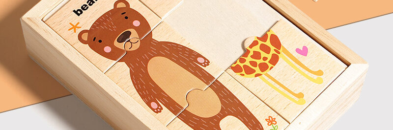 Wooden Animal Puzzle Matching Toy for Toddlers