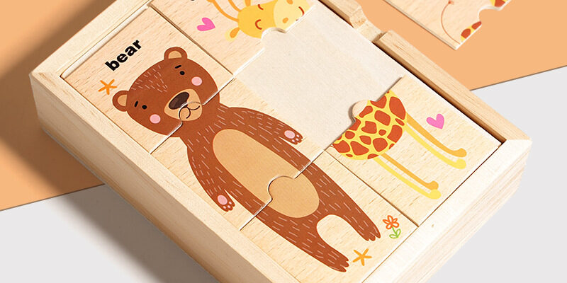 Wooden Animal Puzzle Matching Toy for Toddlers