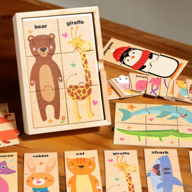 Wooden Animal Puzzle Matching Toy for Toddlers
