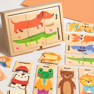 Wooden Animal Puzzle Matching Toy for Toddlers
